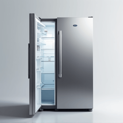 Expert technician diagnosing a refrigerator cooling issue with specialized tools in a clean kitchen setting.