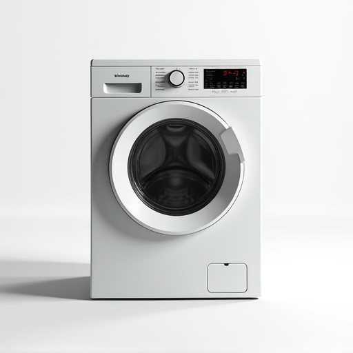 Expert technician performing detailed inspection on a modern washing machine for repair.