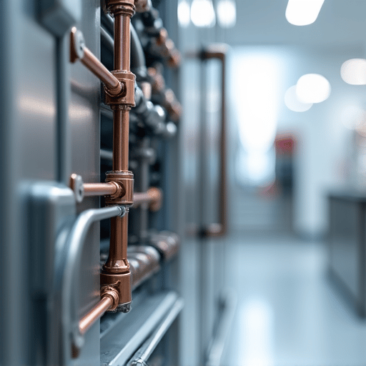 Expert technician diagnosing a refrigerator cooling issue with specialized tools in a clean kitchen setting.