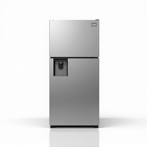 Expert technician diagnosing a cooling issue on a modern stainless steel refrigerator in a clean kitchen setting.