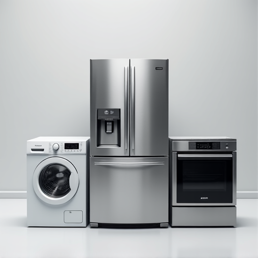 Collage of various major appliances needing repair service in the Sacramento area.